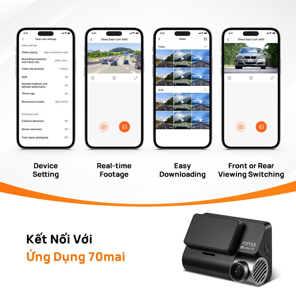 Camera Hanh Trinh 70mai A810 Ket Noi Ung Dung